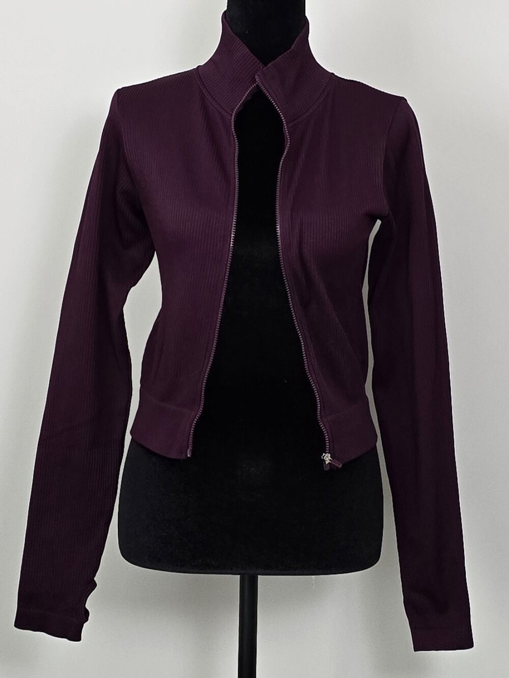 Women’s Deep Plum Zip-Front Bomber Jacket
